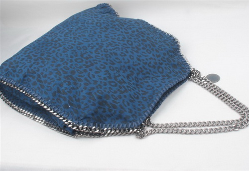 Stella McCartney Leopard Print Falabella Tote Bag Blue for Sale