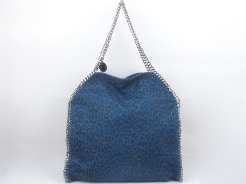 Stella McCartney Leopard Print Falabella Tote Bag Blue for Sale