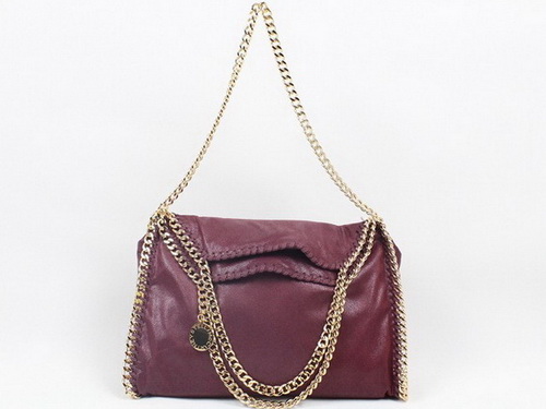 Stella McCartney Medium Foldover Tote Burgundy Patent Leather for Sale