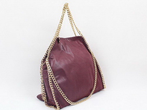 Stella McCartney Medium Foldover Tote Burgundy Patent Leather for Sale