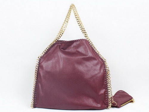 Stella McCartney Medium Foldover Tote Burgundy Patent Leather for Sale