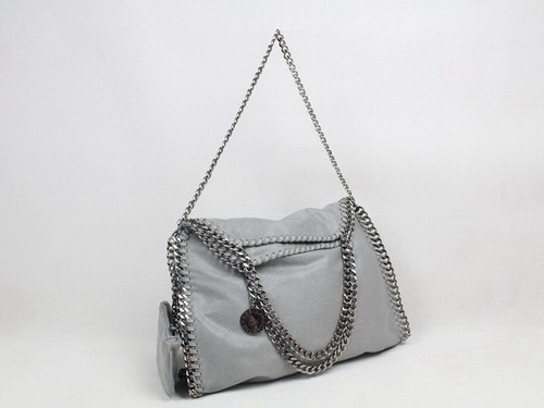 Stella McCartney Medium Foldover Tote Light Grey Patent Leather for Sale