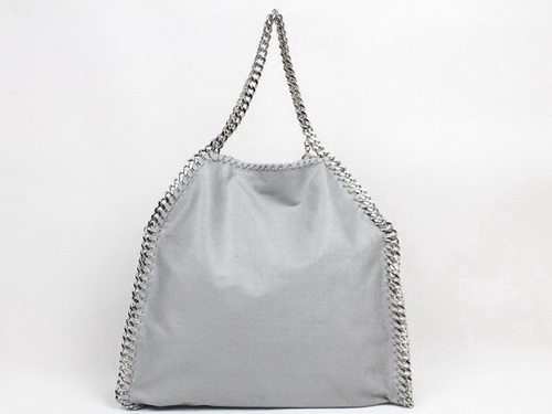 Stella McCartney Medium Foldover Tote Light Grey Patent Leather for Sale