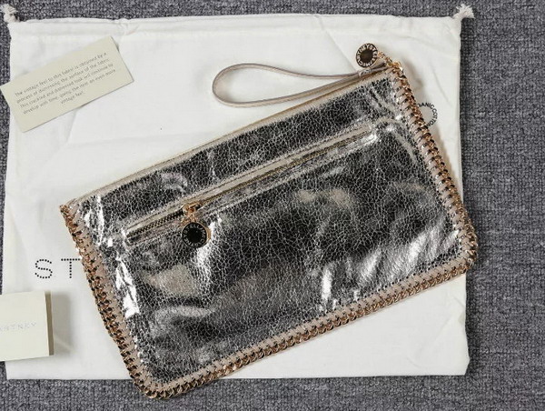 Stella Mccartney Falabella Alter Snake Fold Over Clutch in Gold for Sale