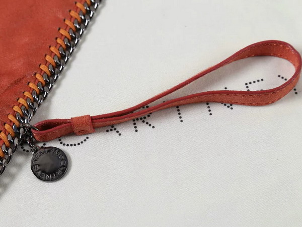 Stella Mccartney Falabella Chamois Fold Over Clutch in Orange for Sale