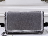 Stella Mccartney Falabella Cristal Stones Cross Body Bag in Light Grey for Sale