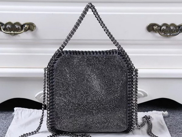 Stella Mccartney Falabella Crystal Stones Tiny Tote Ruthenium for Sale