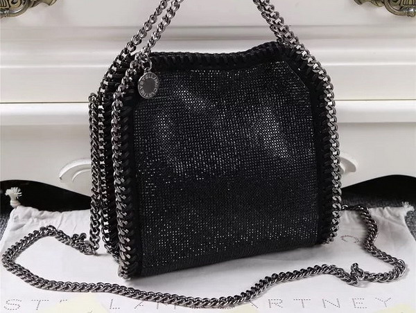 Stella Mccartney Falabella Crystal Stones Tiny Tote in Black for Sale