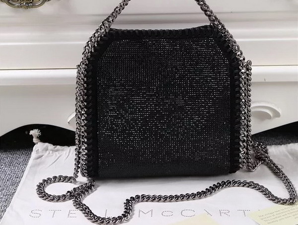 Stella Mccartney Falabella Crystal Stones Tiny Tote in Black for Sale