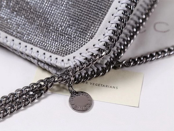 Stella Mccartney Falabella Crystal Stones Tiny Tote in Grey for Sale