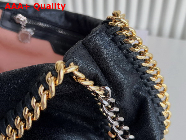 Stella Mccartney Falabella Fold Over Tote in Black Silver and Gold Chain Replica