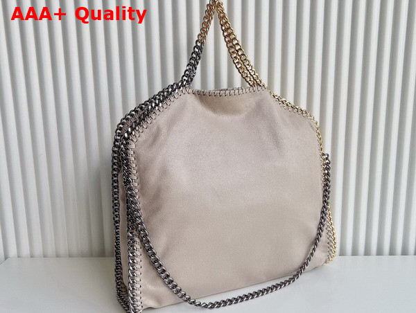 Stella Mccartney Falabella Fold Over Tote in Butter Cream Silver and Gold Chain Replica