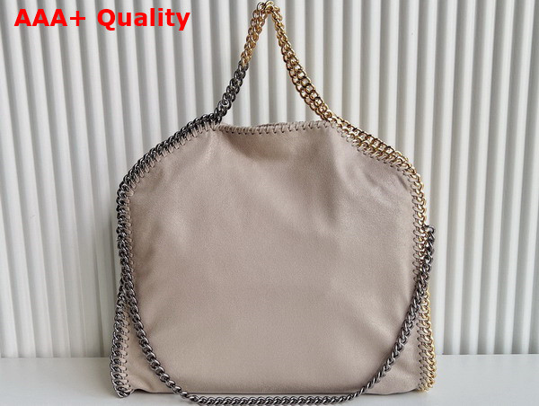 Stella Mccartney Falabella Fold Over Tote in Butter Cream Silver and Gold Chain Replica