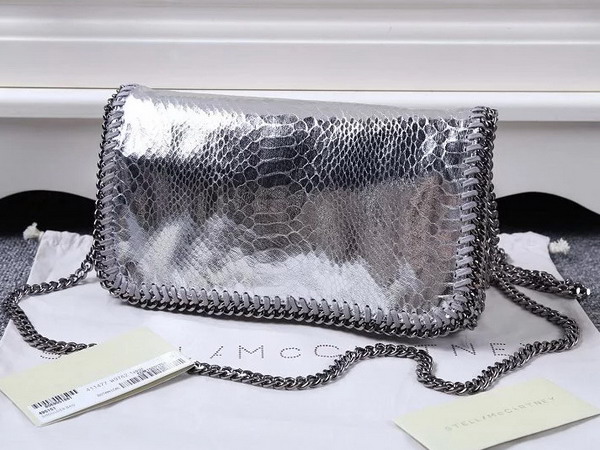 Stella Mccartney Falabella Metallic Alter Snake Cross Body Bag in Silver for Sale