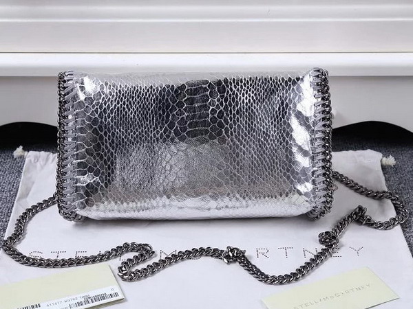 Stella Mccartney Falabella Metallic Alter Snake Cross Body Bag in Silver for Sale