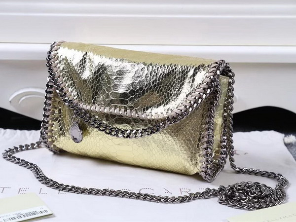 Stella Mccartney Falabella Metallic Alter Snake Tiny Bag in Gold for Sale