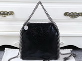 Stella Mccartney Falabella Metallic Alter Snake Tiny Tote in Black for Sale