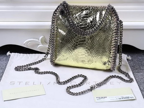 Stella Mccartney Falabella Metallic Alter Snake Tiny Tote in Gold for Sale