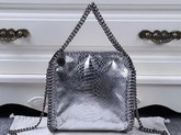 Stella Mccartney Falabella Metallic Alter Snake Tiny Tote in Silver for Sale