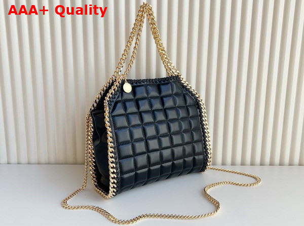 Stella Mccartney Falabella Square Quilted Wallet Crossbody Bag in Black Leather Replica