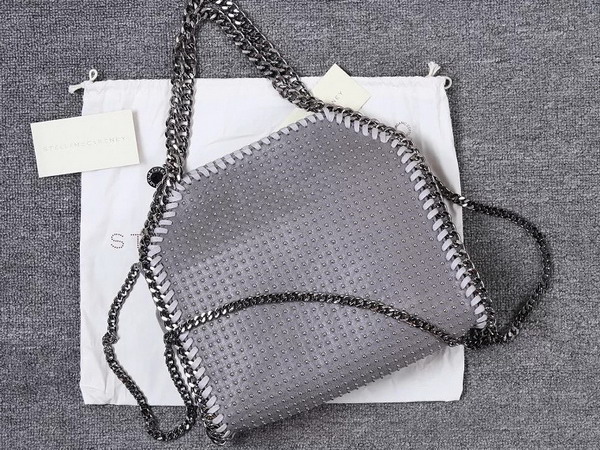 Stella Mccartney Falabella Studded Mini Tote in Light Grey for Sale