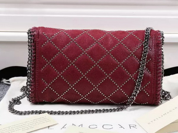 Stella Mccartney Falabella Studded Quilted Shaggy Deer Cross Body Bag in Plum for Sale