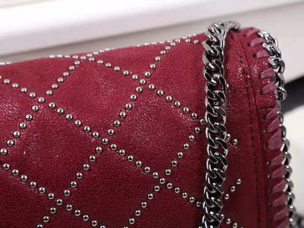 Stella Mccartney Falabella Studded Quilted Shaggy Deer Cross Body Bag in Plum for Sale