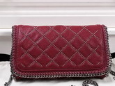 Stella Mccartney Falabella Studded Quilted Shaggy Deer Cross Body Bag in Plum for Sale