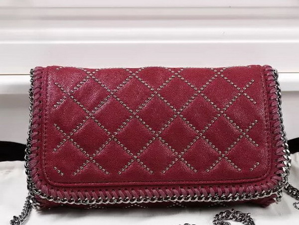 Stella Mccartney Falabella Studded Quilted Shaggy Deer Cross Body Bag in Plum for Sale