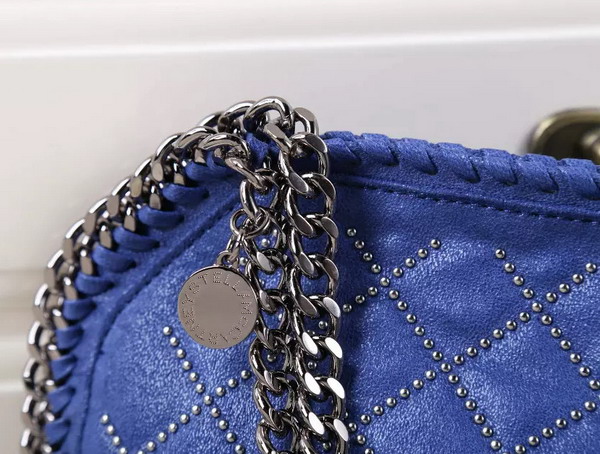 Stella Mccartney Falabella Studded Quilted Shaggy Deer Mini Tote in Blue for Sale