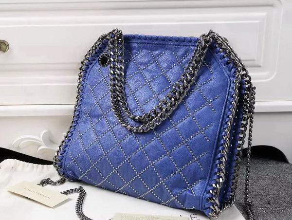 Stella Mccartney Falabella Studded Quilted Shaggy Deer Mini Tote in Blue for Sale