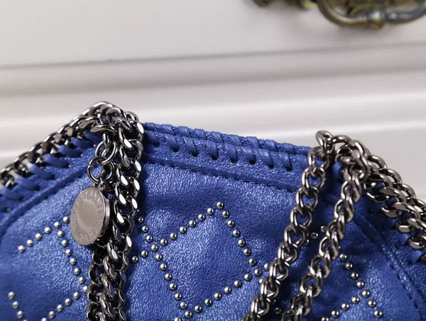 Stella Mccartney Falabella Studded Quilted Shaggy Deer Tiny Tote in Blue for Sale