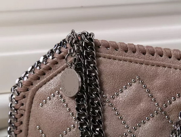 Stella Mccartney Falabella Studded Quilted Shaggy Deer Tiny Tote in Camel for Sale