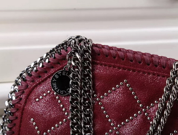 Stella Mccartney Falabella Studded Quilted Shaggy Deer Tiny Tote in Plum for Sale