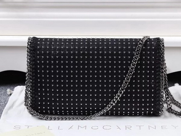 Stella Mccartney Falabella Studded Shaggy Deer Cross Body Bag in Black for Sale