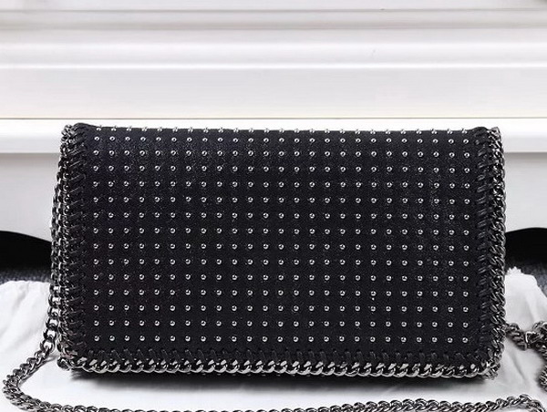 Stella Mccartney Falabella Studded Shaggy Deer Cross Body Bag in Black for Sale