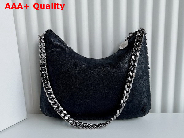 Stella Mccartney Falabella Zipped Mini Shoulder Bag in Black with Silver Chain Replica