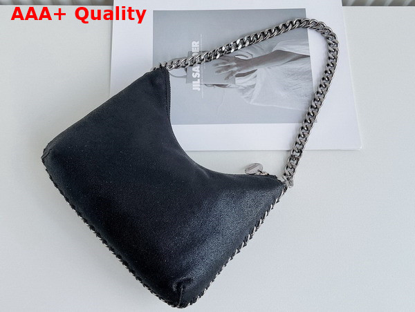 Stella Mccartney Falabella Zipped Mini Shoulder Bag in Black with Silver Chain Replica