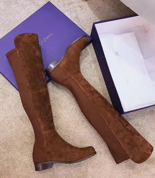 Stuart Weitzman 5050 Boot in Brown Suede Calf with Micro Stretch Back Shaft For Sale