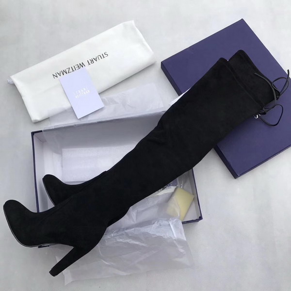 Stuart Weitzman Highland Boot Black Suede For Sale