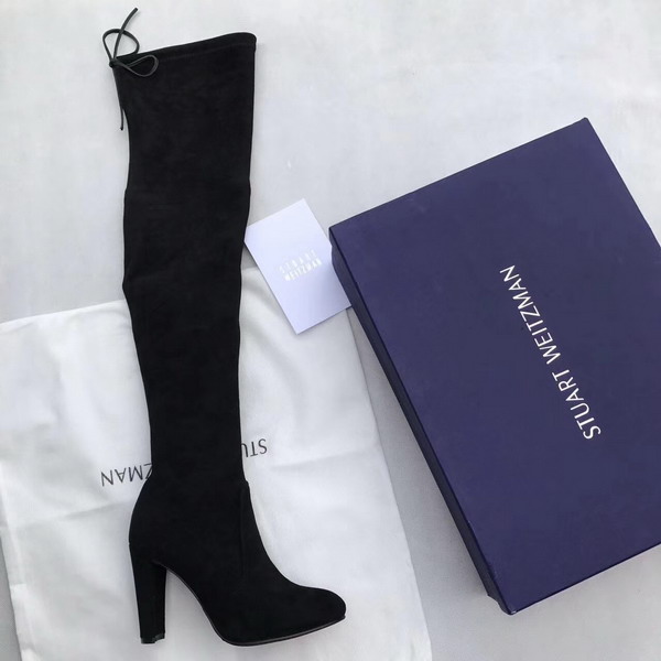 Stuart Weitzman Highland Boot Black Suede For Sale