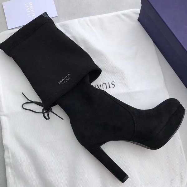 Stuart Weitzman Highland Boot Black Suede For Sale