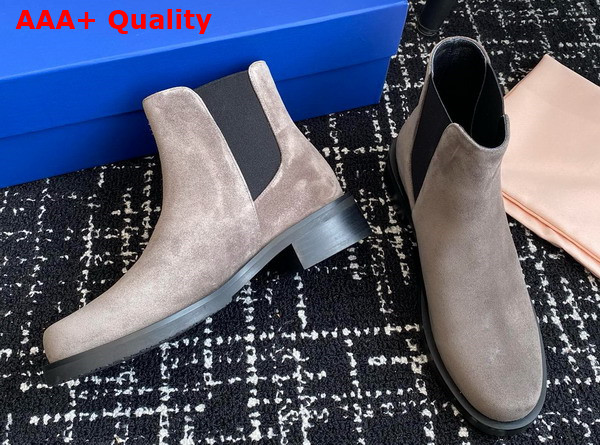 Stuart Weitzman Mercer Bold Chelsea Bootie in Grey Suede Leather Replica