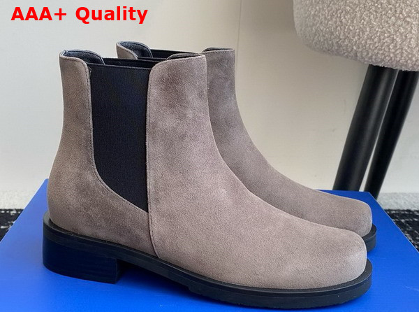 Stuart Weitzman Mercer Bold Chelsea Bootie in Grey Suede Leather Replica