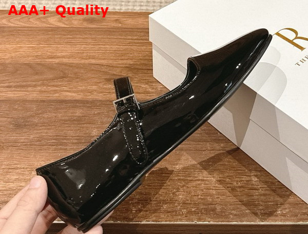 The Row Ava Shoe in Black Patent Leather Replica