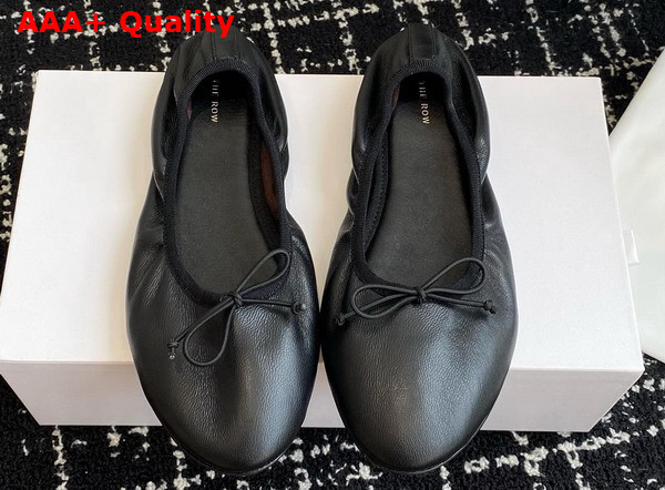 The Row Awar Ballerina Flat Black Smooth Nappa Leather Replica