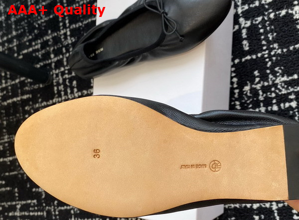 The Row Awar Ballerina Flat Black Smooth Nappa Leather Replica