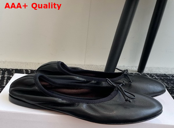 The Row Awar Ballerina Flat Black Smooth Nappa Leather Replica