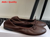 The Row Awar Ballerina Flat Dark Brown Smooth Nappa Leather Replica