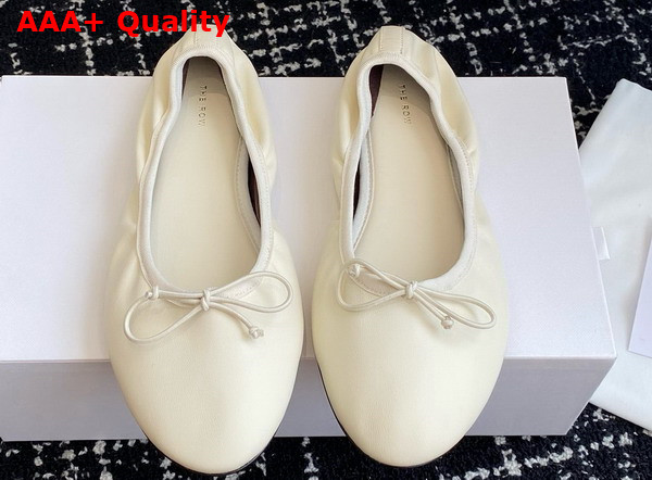 The Row Awar Ballerina Flat Toile Smooth Nappa Leather Replica